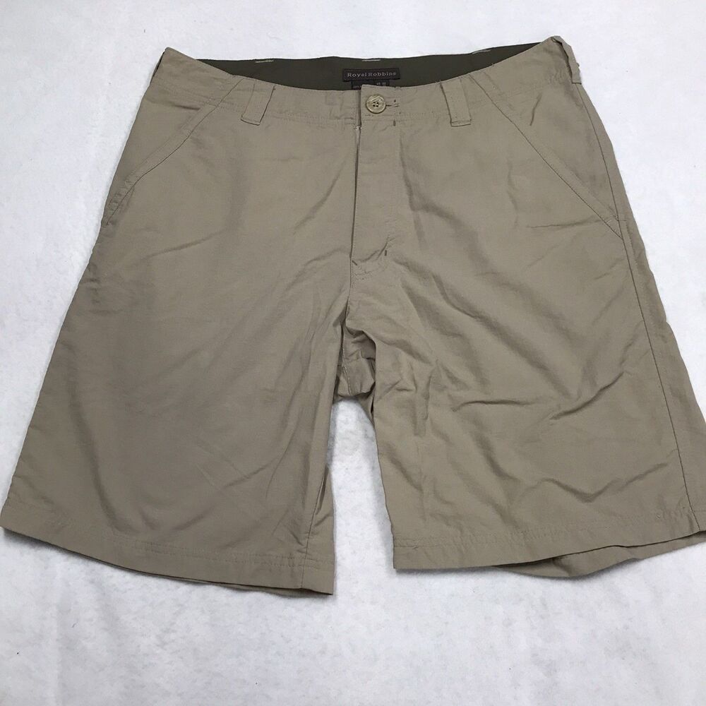 ROYAL ROBBINS Billy Goat Short Men 33 Khaki Tan 100% Nylon Hiking Outdoor